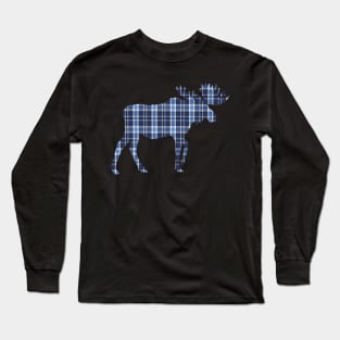 Plaid moose Long Sleeve T-Shirt